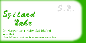 szilard mahr business card